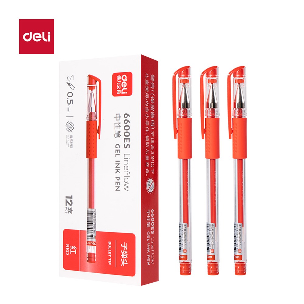 DELI/得力 中性笔 6600ES 尺寸:0.5mm；笔芯规格:0.5mm子弹头 单位:支