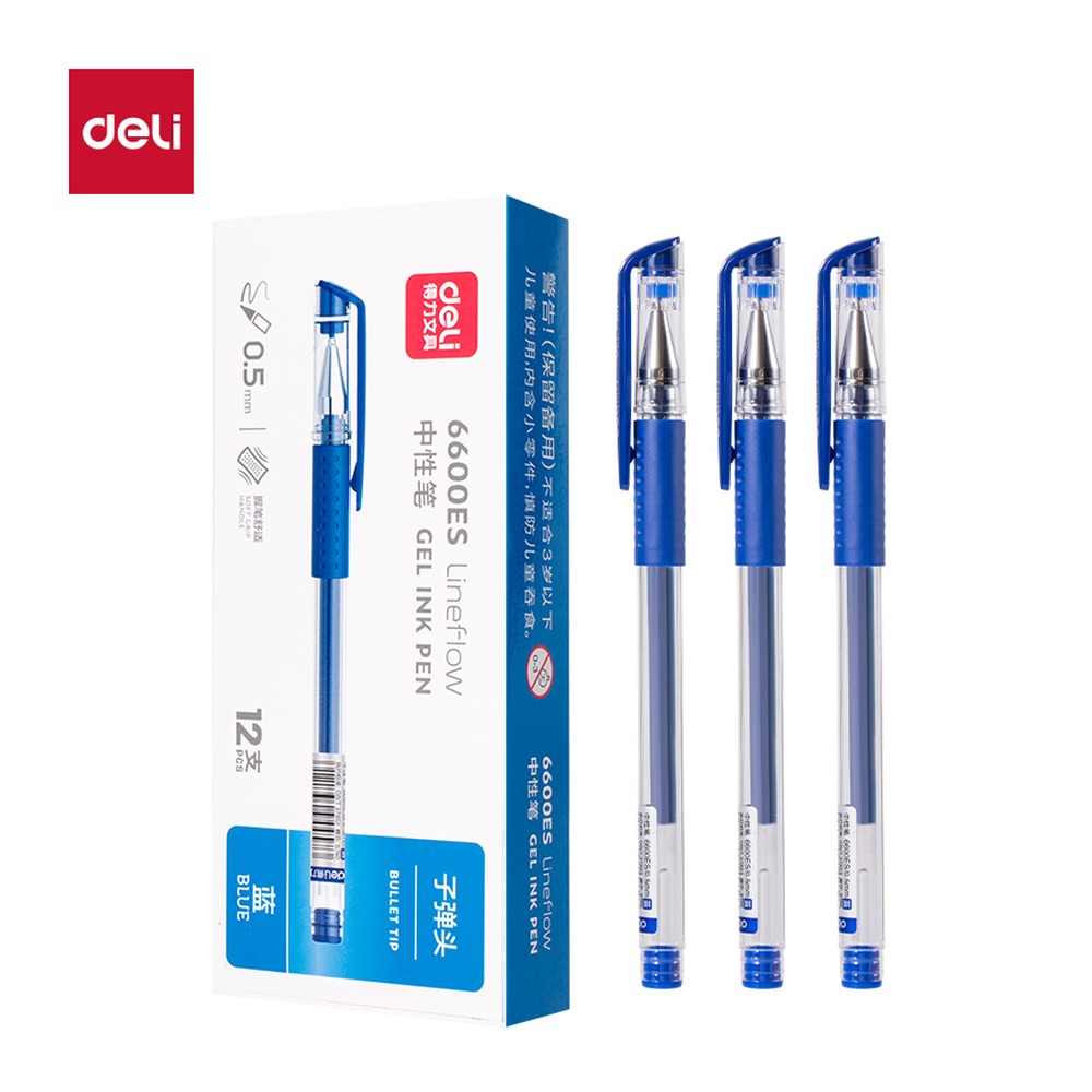 DELI/得力 中性笔 6600ES 尺寸:0.5mm；笔芯规格:0.5mm子弹头 单位:支