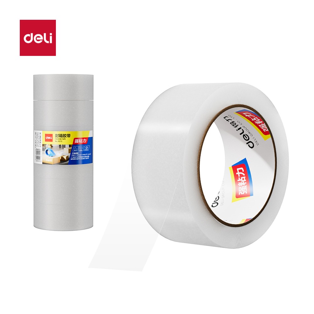 DELI/得力 封箱胶带 30183 尺寸:45mm*100；包装:6卷/筒；笔芯规格:45mm 单位:筒