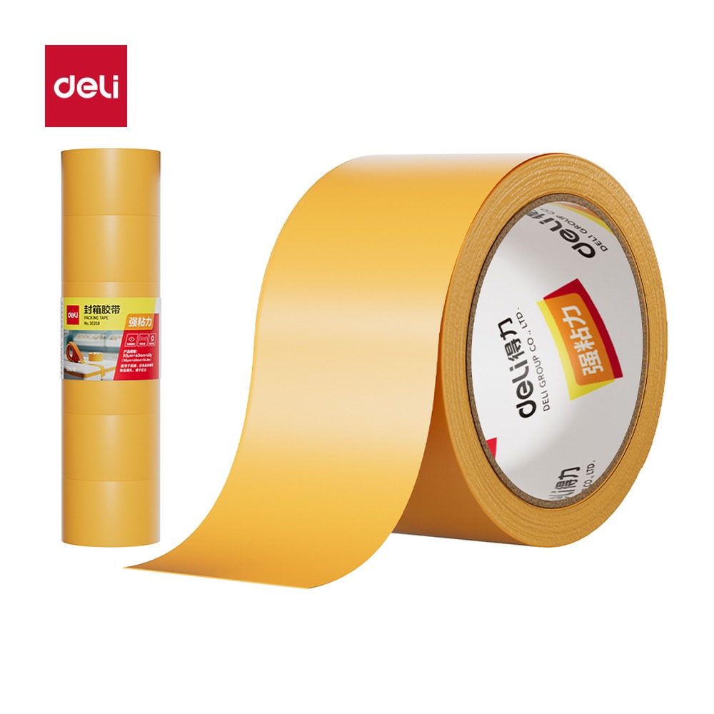 DELI/得力 封箱胶带 30358 颜色:米黄色；尺寸:60mm*60；包装:6卷/筒；笔芯规格:60mm 单位:筒