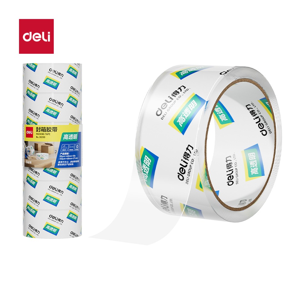 DELI/得力 封箱胶带 30200 尺寸:48mm*30；包装:6卷/筒；笔芯规格:48mm 单位:筒