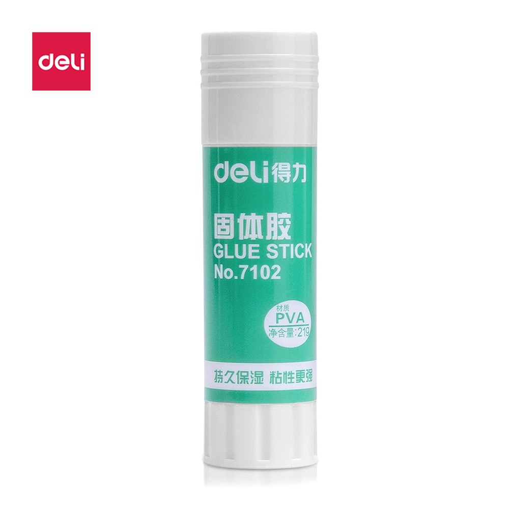 DELI/得力 固体胶 7102 规格:218g/支 3；颜色:白色；尺寸:26x97 mm；克重:21g 单位:支