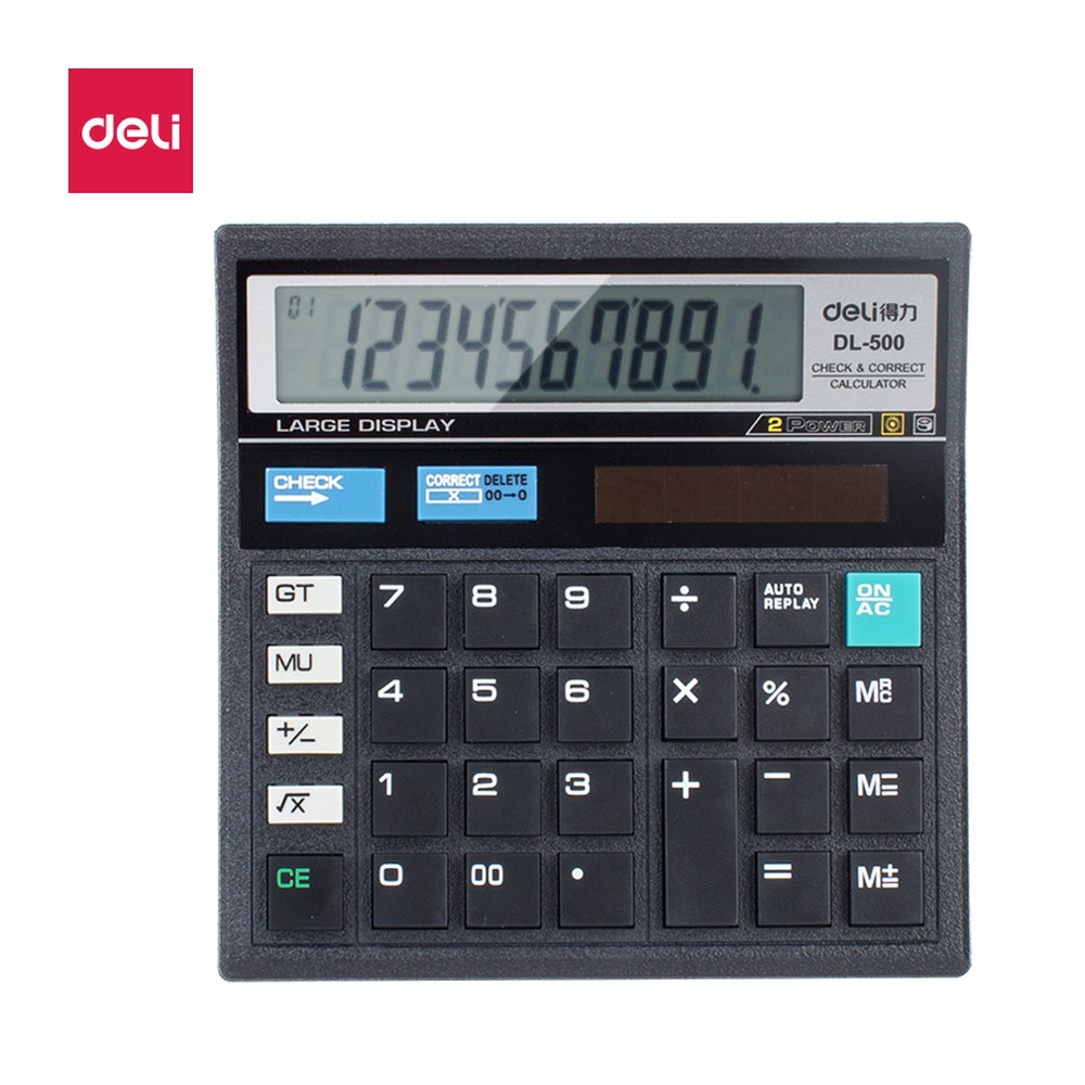 DELI/得力 桌面计算器 DL-500 颜色:黑；尺寸:129*129*26.5mm；额定功率:10 w 单位:台