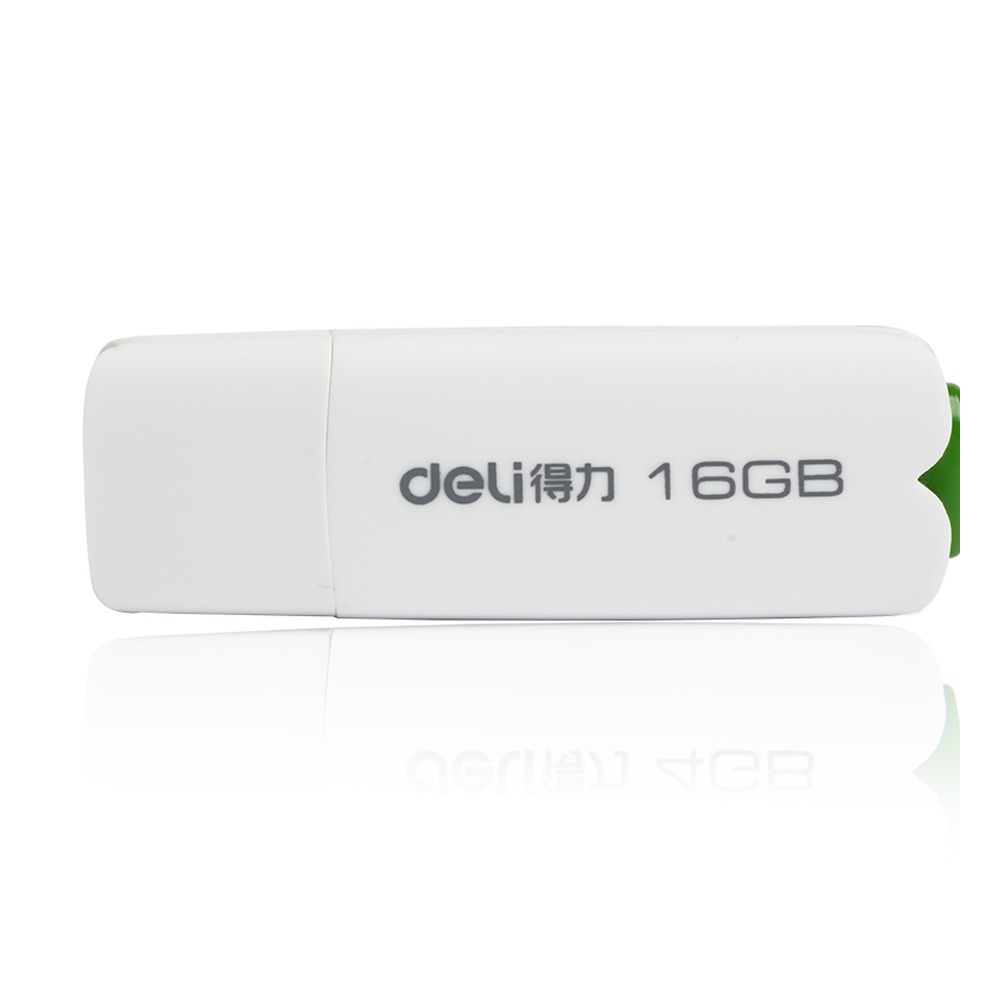 DELI/得力 U盘 3723 颜色:白色 a 2 ae；尺寸:43.5*23*15mm 2- = 3；容量:16GB；克重:16G；重量:0.0076千克 x -一一 单位:只