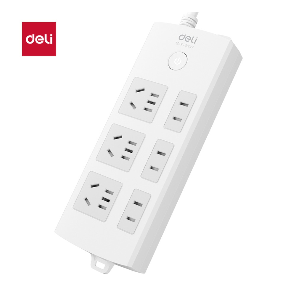 DELI/得力 插座3+35米PVC 18210 颜色:白；材质:PVC；额定功率:2500W 单位:只