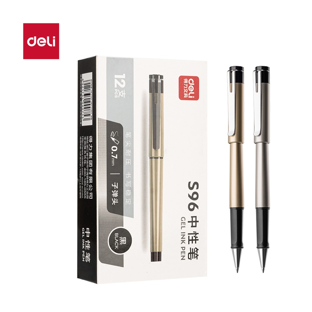 DELI/得力 中性笔 S96 颜色:黑色；笔芯规格:0.7mm子弹头 单位:支