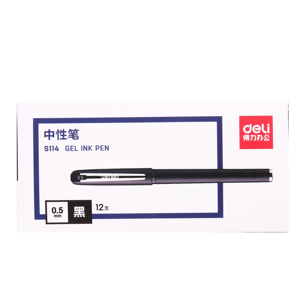 DELI/得力 中性笔 S114 颜色:黑；尺寸:0.5mm；笔芯规格:0.5mm子弹头 单位:支