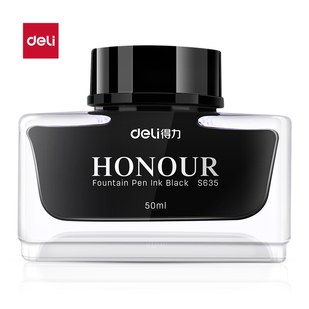 DELI/得力 瓶装墨水 S635 规格:50ml] HONOUR；颜色:黑；尺寸:81x46x66mm) 单位:盒