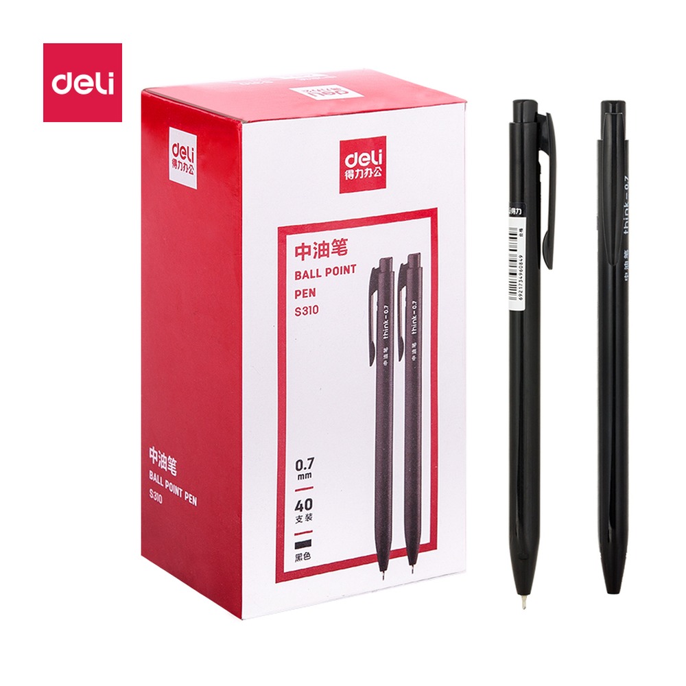 DELI/得力 中油笔 S310 颜色:黑；尺寸:145*13.2mm 单位:支