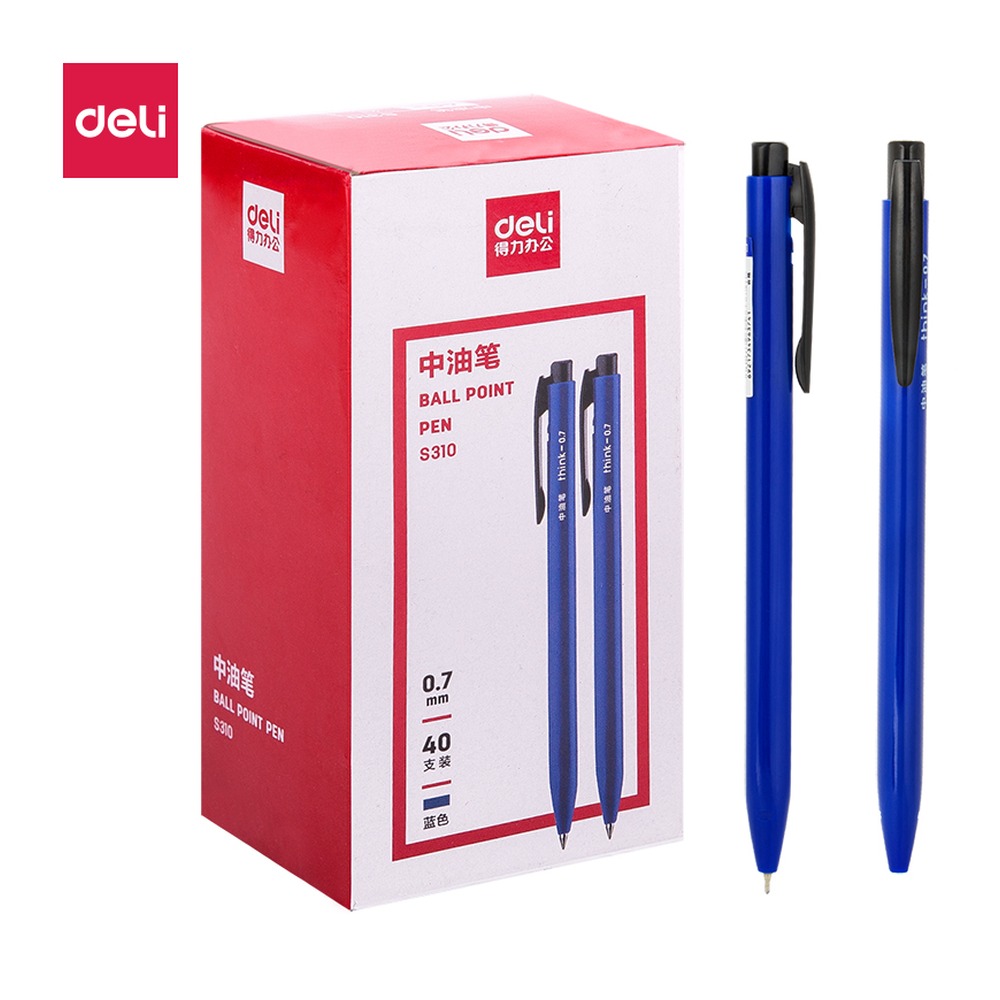 DELI/得力 中油笔 S310 颜色:蓝；尺寸:145*13.2mm 单位:支