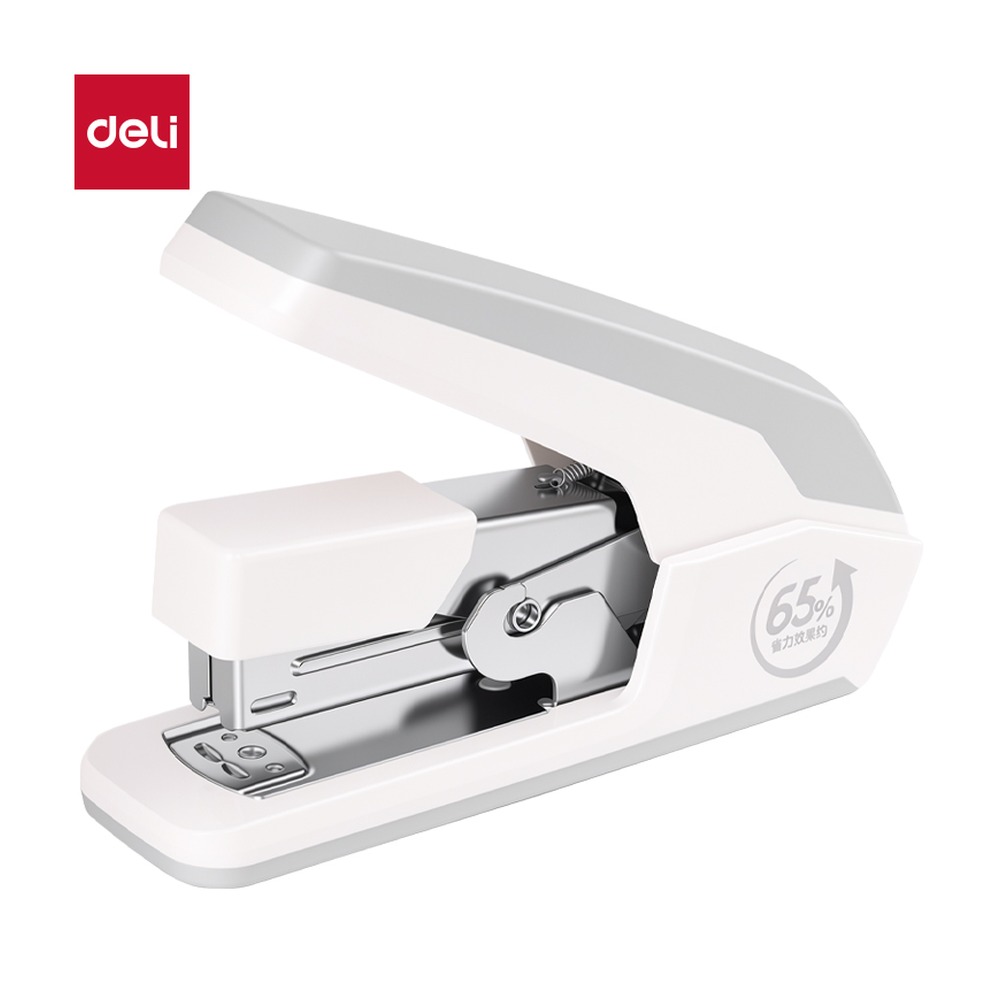 DELI/得力 省力订书机 0477 颜色:黑色、白色；尺寸:140mm*44mm*69mm 单位:台