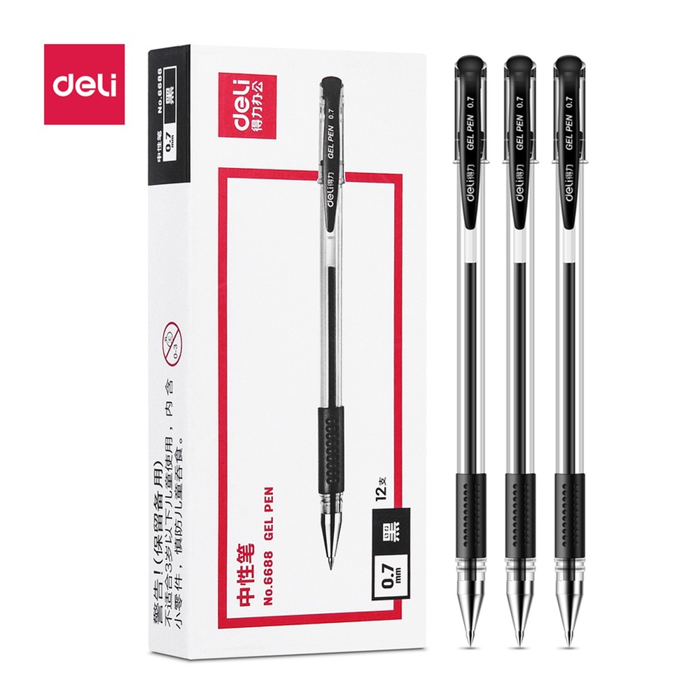 DELI/得力 中性笔 6688 颜色:黑；尺寸:0.7mm；笔芯规格:0.7mm子弹头 单位:支