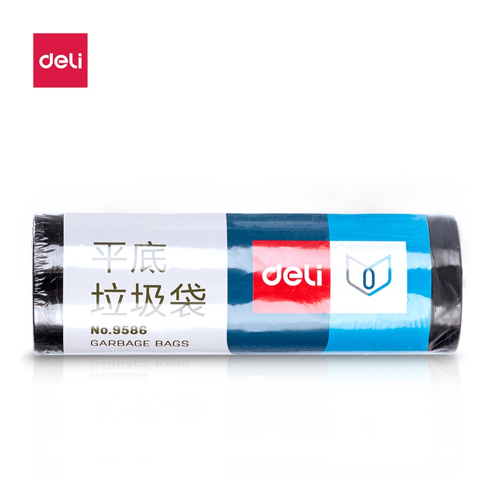 DELI/得力 平底垃圾袋平底 9586 颜色:黑；尺寸:0.007mm；包装:30个/卷；笔芯规格:0.007mm 单位:卷