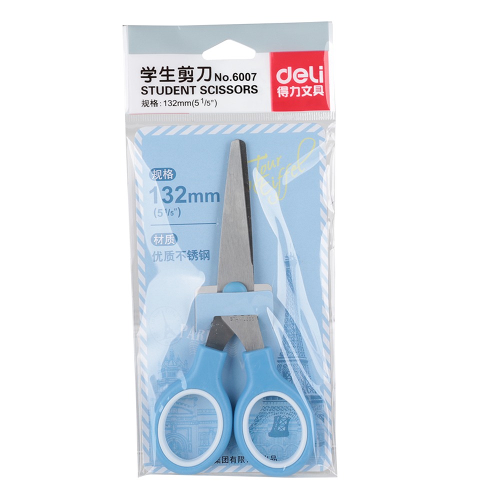 DELI/得力 剪刀 6007 规格:132mm (51/5")；颜色:红/绿/蓝；尺寸:50x19x39.5cm 单位:把