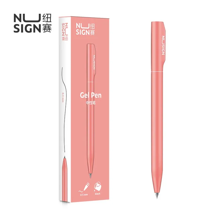 DELI/得力 中性笔 NS552 颜色:黑烟、净白、珊蓝、玫粉；尺寸:0.5mm；笔芯规格:0.5mm子弹头 单位:支