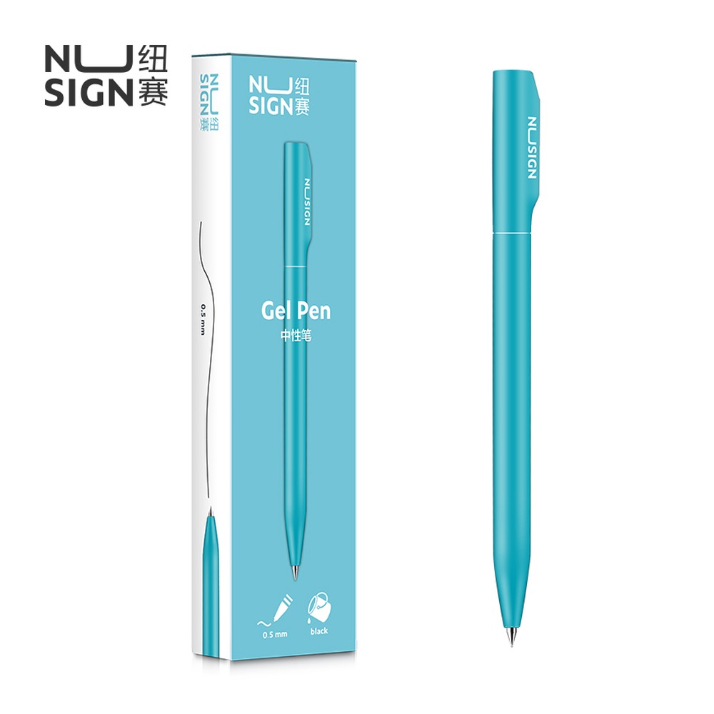 DELI/得力 中性笔 NS552 颜色:黑烟、净白、珊蓝、玫粉；尺寸:0.5mm；笔芯规格:0.5mm子弹头 单位:支