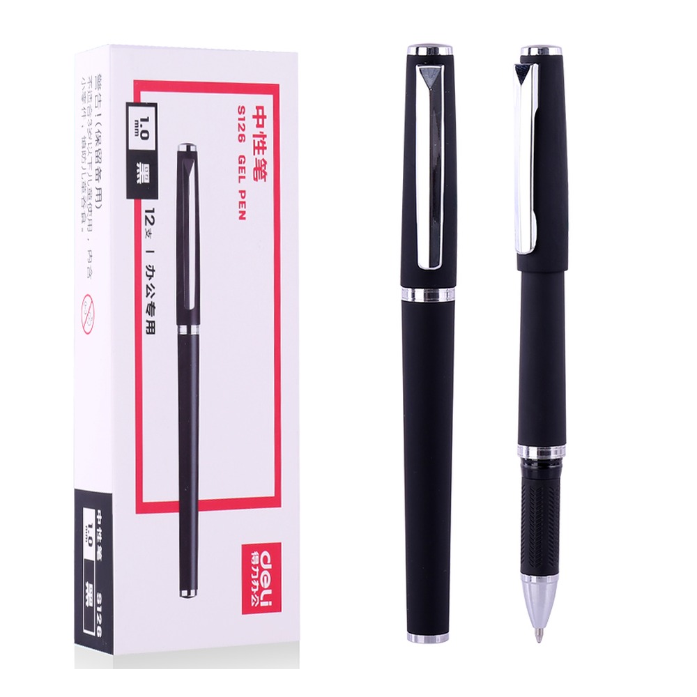 DELI/得力 中性笔 S126 规格:LO0mm；颜色:黑；尺寸:1.0mm；笔芯规格:1.0mm子弹头 单位:支
