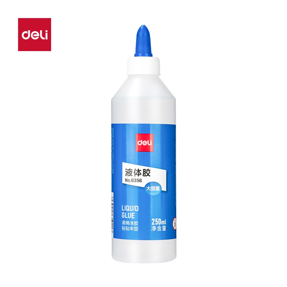 DELI/得力 液体胶 6356 颜色:透明；尺寸:250m；容量:250ml/瓶 单位:瓶