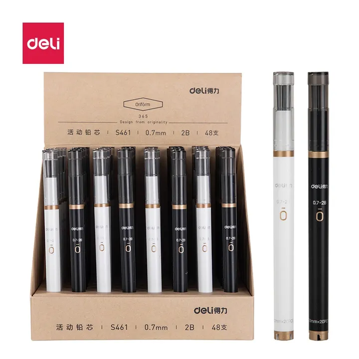 DELI/得力 活动铅芯2B0.7 S461 颜色:混；尺寸:120MM；笔芯规格:120MM 单位:支
