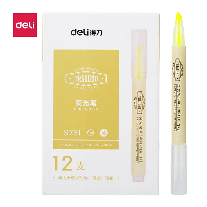 DELI/得力 荧光笔 S731 颜色:黄 单位:支