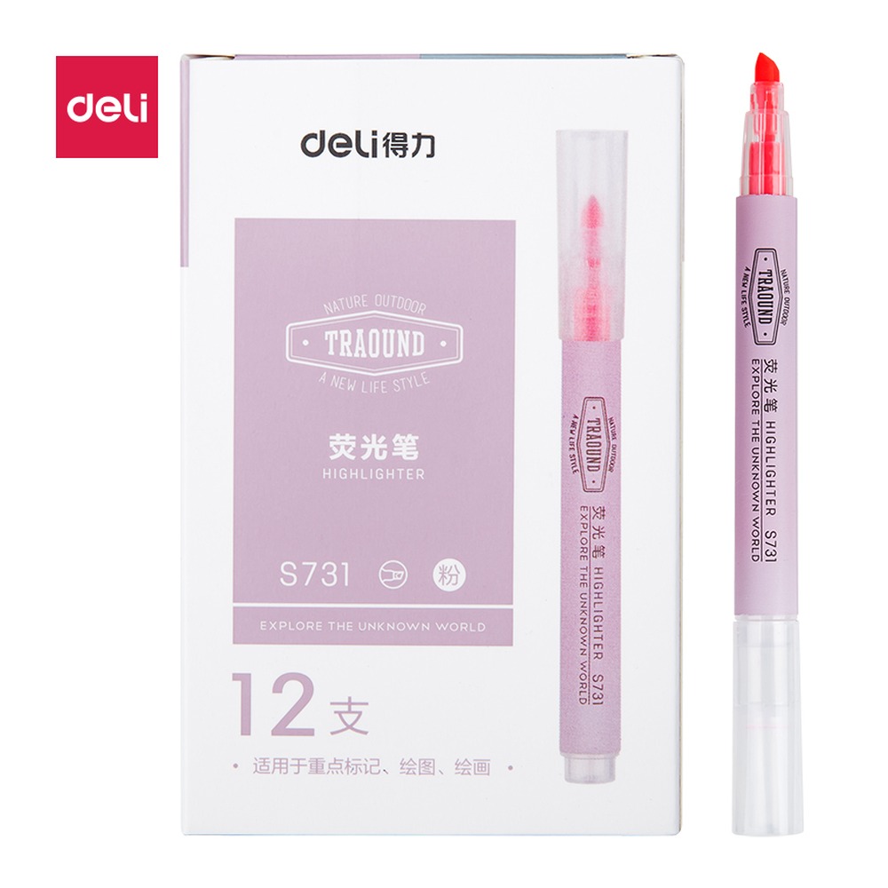DELI/得力 荧光笔 S731 颜色:粉色 单位:支