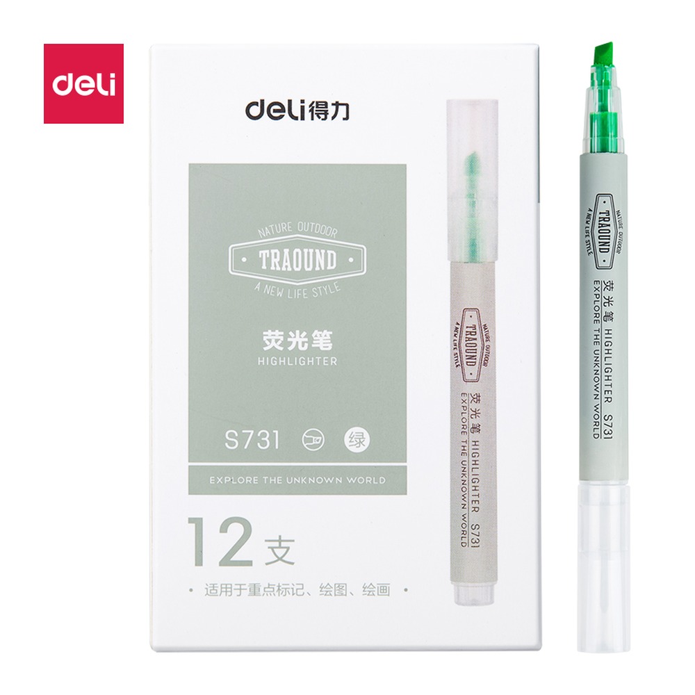 DELI/得力 荧光笔 S731 颜色:绿 单位:支