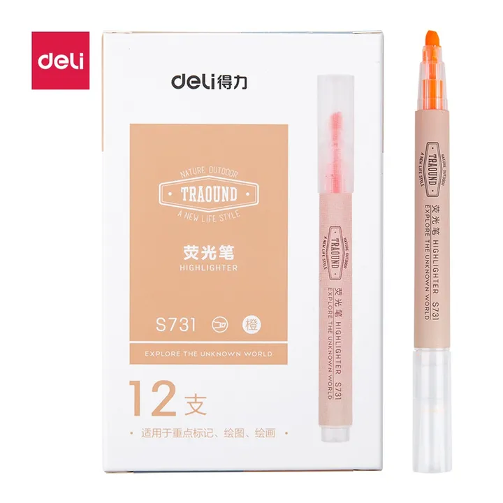DELI/得力 荧光笔 S731 颜色:橙色 单位:支