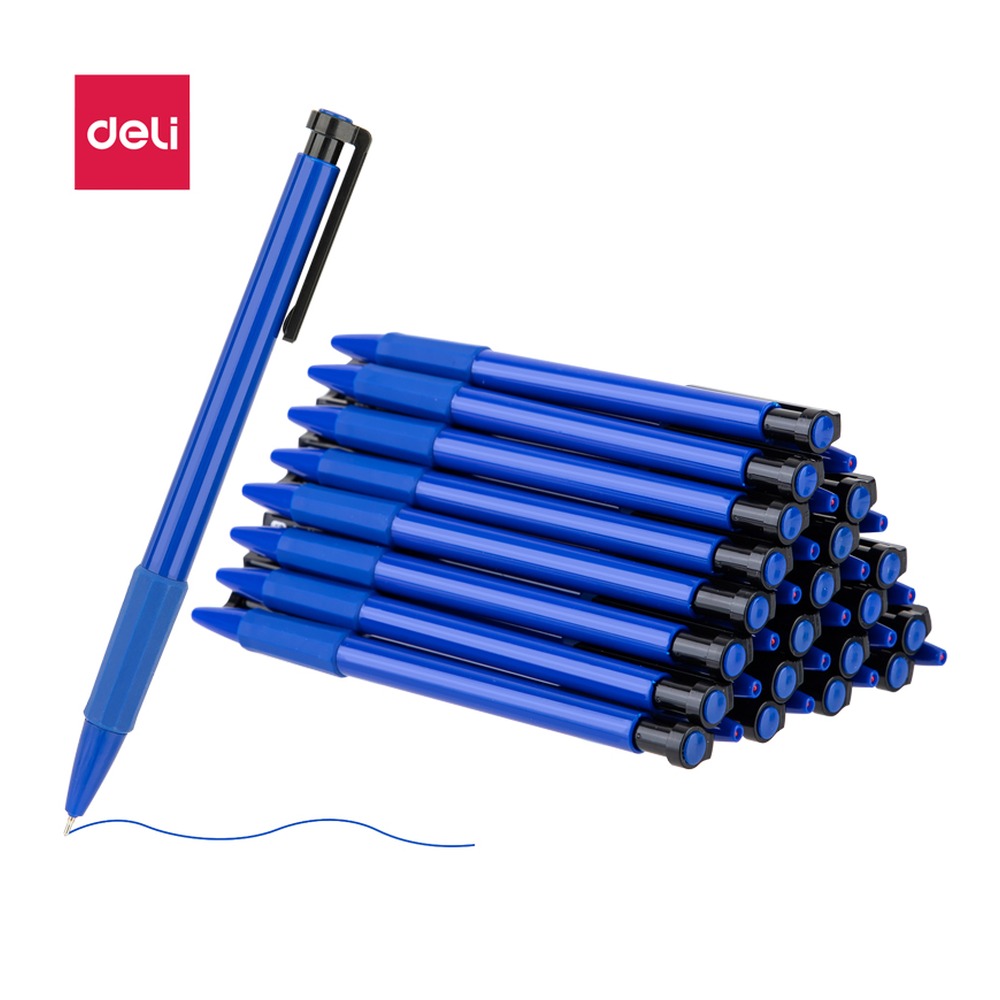 DELI/得力 中油笔 6546S 颜色:蓝；尺寸:0.7mm；笔芯规格:0.7mm 单位:支