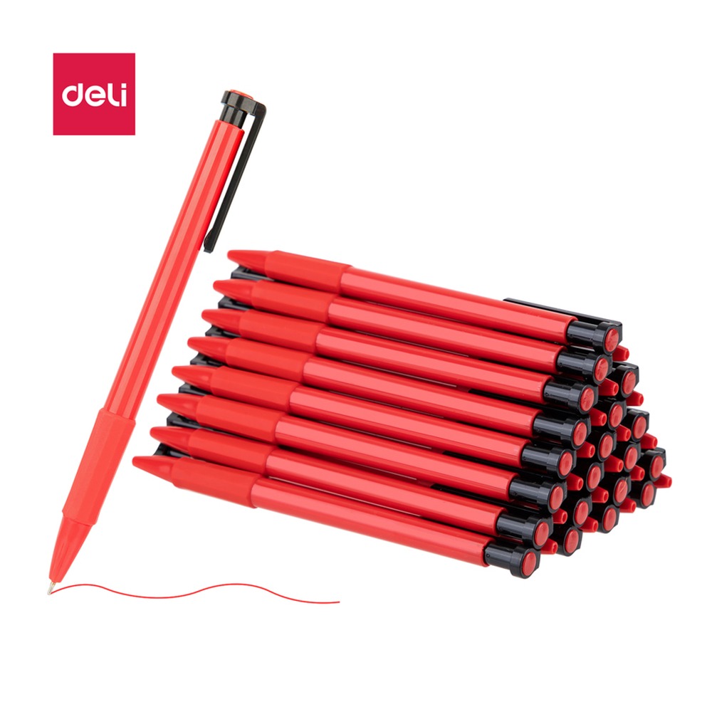 DELI/得力 中油笔 6546S 颜色:红；尺寸:0.7mm；笔芯规格:0.7mm 单位:支