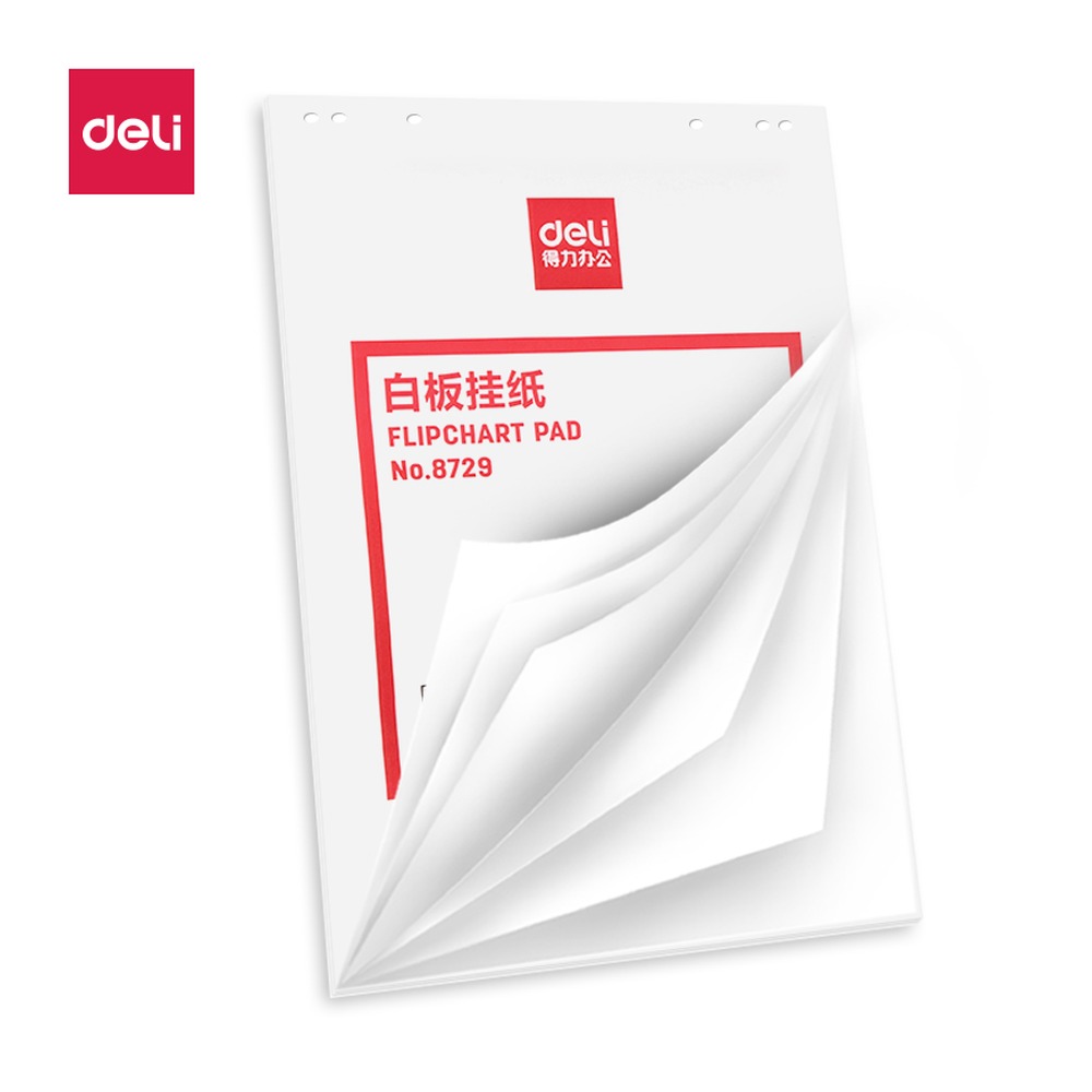 DELI/得力 白板挂纸 8729 尺寸:810*580mm；包装:25张/卷；笔芯规格:580mm 单位:盒