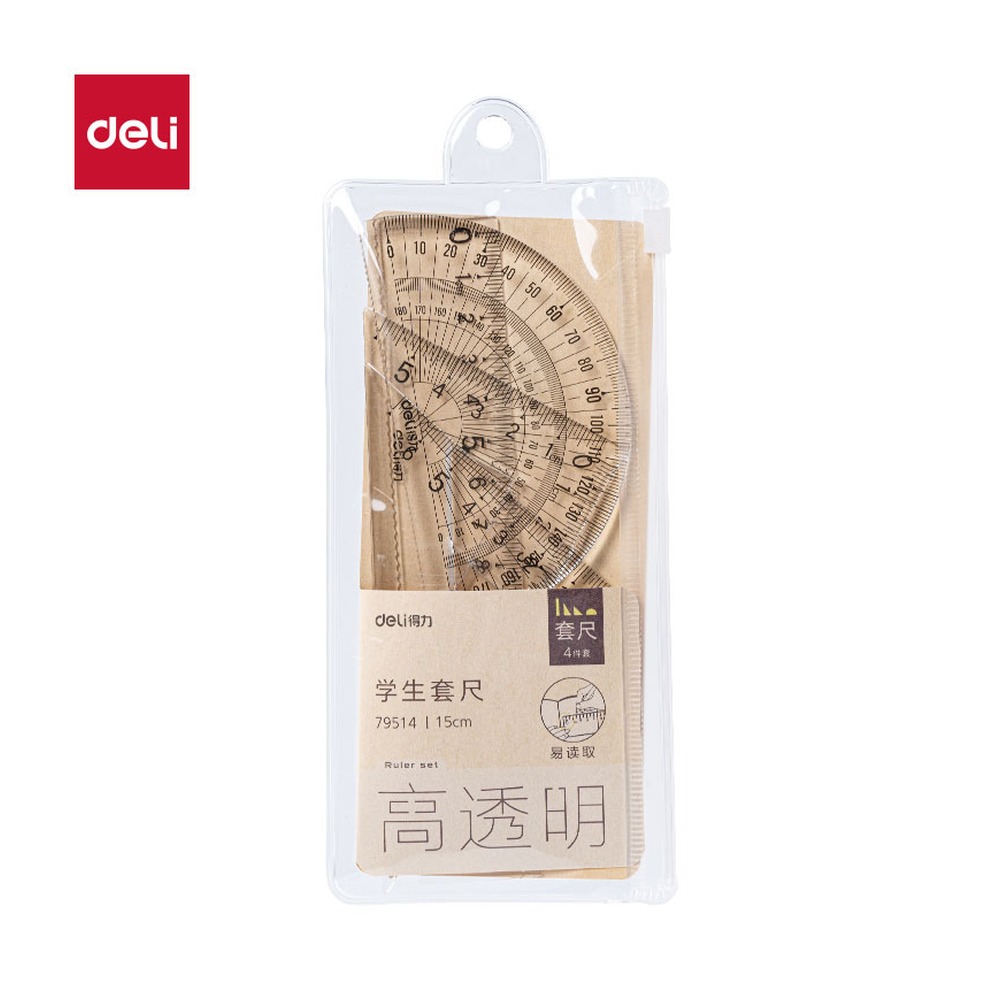DELI/得力 套尺 79514 颜色:透明；尺寸:15cm 单位:套
