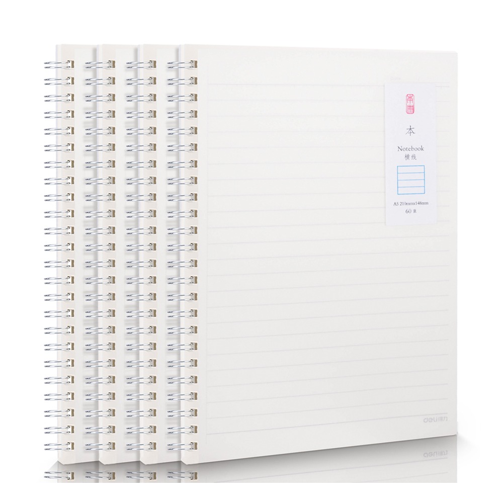 DELI/得力 螺旋本 LPA560 材质:PP；尺寸:210X148mm；纸张规格:横线 单位:本