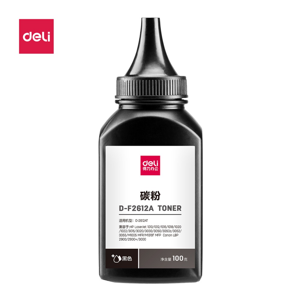 DELI/得力 碳粉 D-F2612A 颜色:黑色 单位:瓶