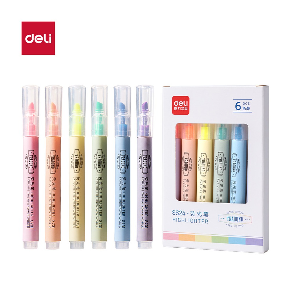 DELI/得力 荧光笔 S624 颜色:混 单位:盒