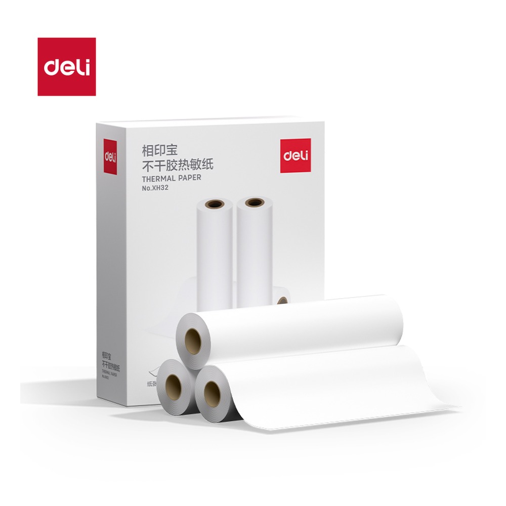 DELI/得力 相印宝不干胶打印纸 XH32 颜色:白；尺寸:110mmx*o30mm(约3.5m长) 单位:盒