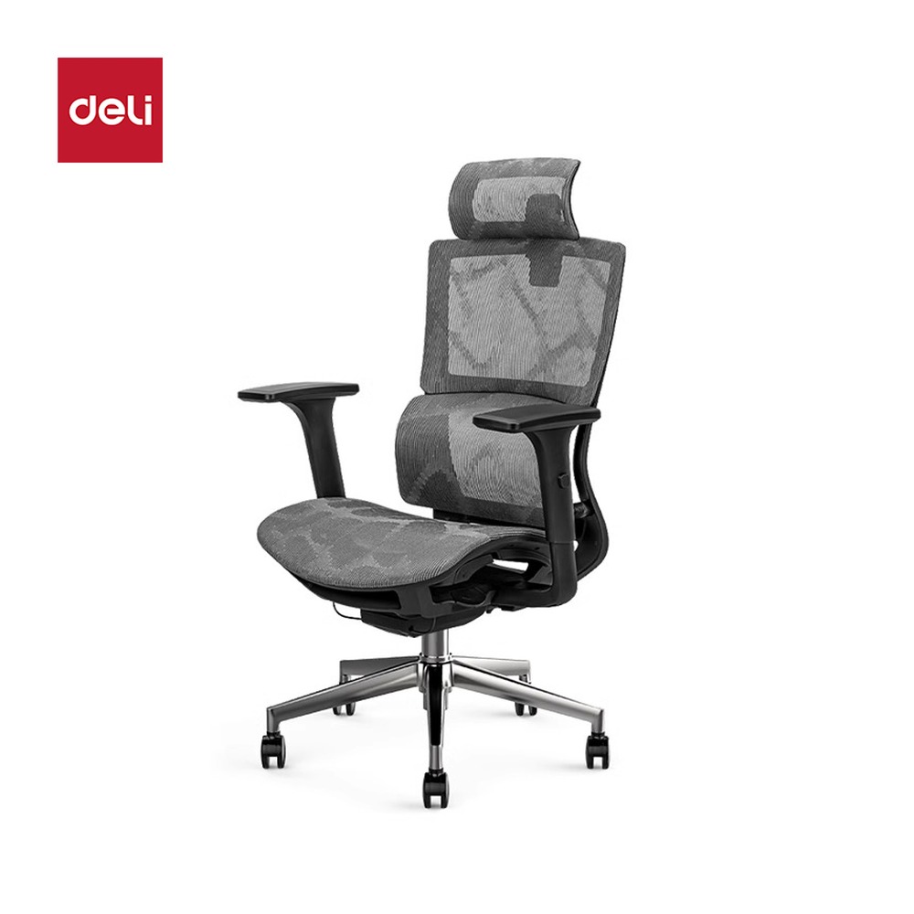 DELI/得力 主管椅 87050S 颜色:灰；尺寸:W690 x D610 x H1120-1180mm 单位:把