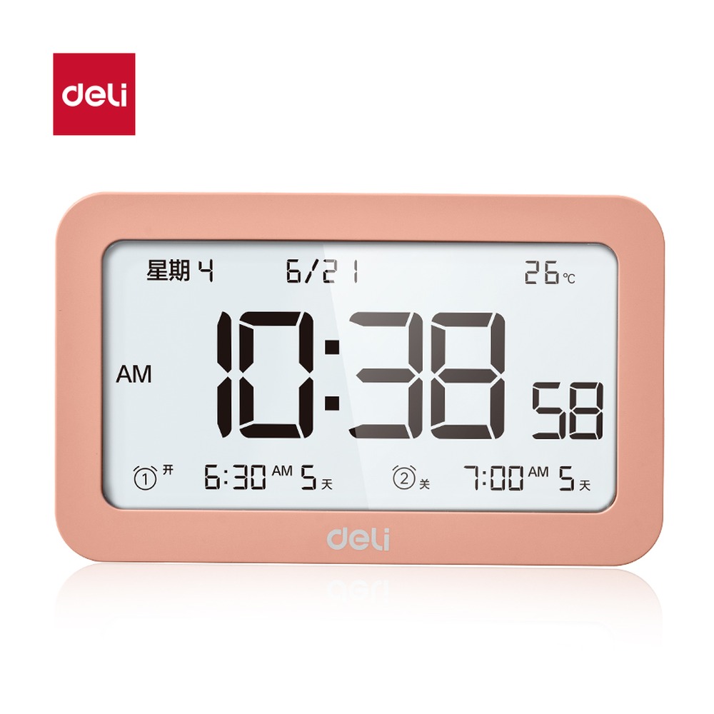 DELI/得力 多功能电子钟 8839 颜色:粉色；额定功率:630w 单位:只