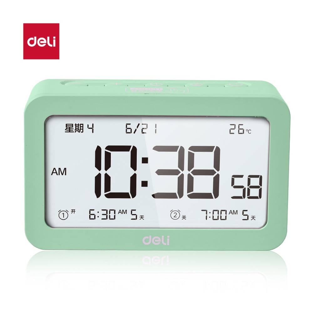 DELI/得力 多功能电子钟 8839 颜色:绿色；额定功率:630w 单位:只