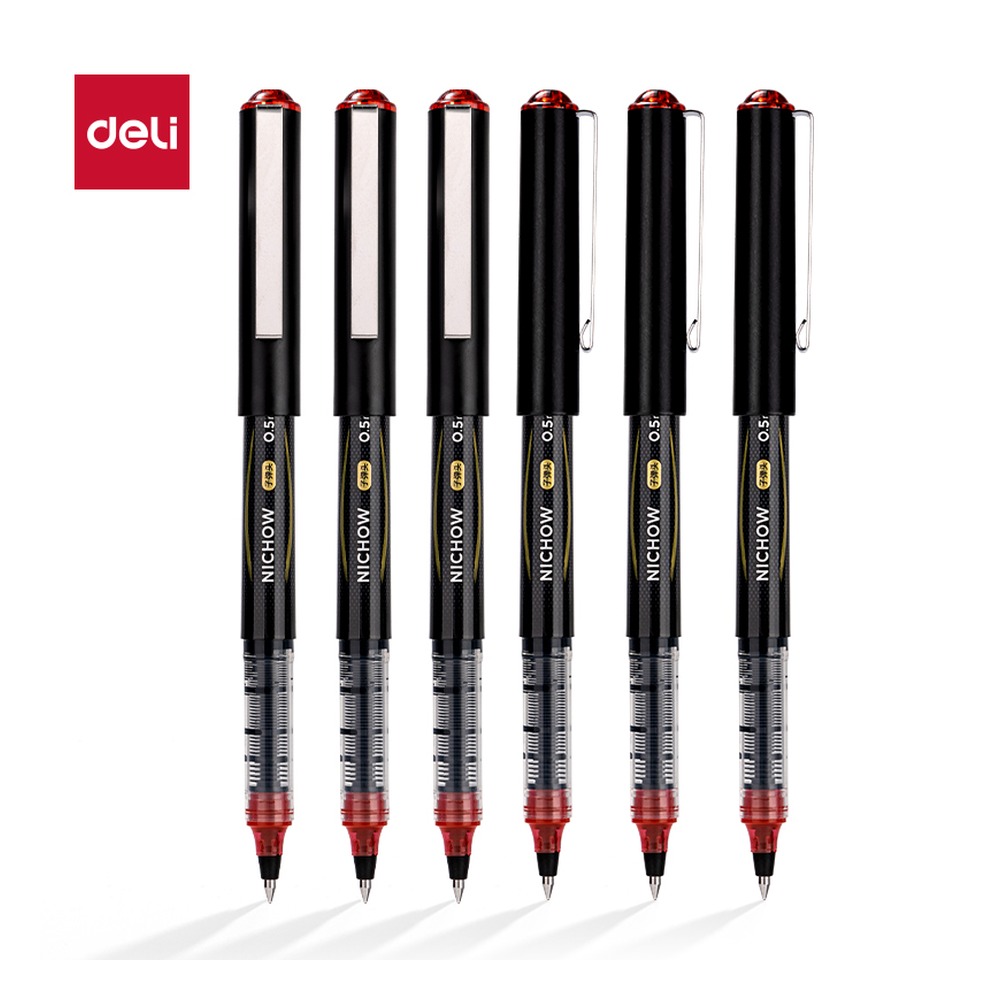 DELI/得力 直液式走珠笔 S656-Z1 颜色:红；尺寸:0.5mm；笔芯规格:0.5mm子弹头 单位:支