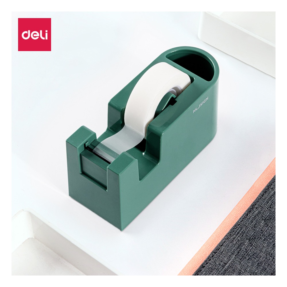 DELI/得力 安全胶带座 NS123 颜色:绿色；尺寸:136x53x66mm；笔芯规格:65mm 单位:盒
