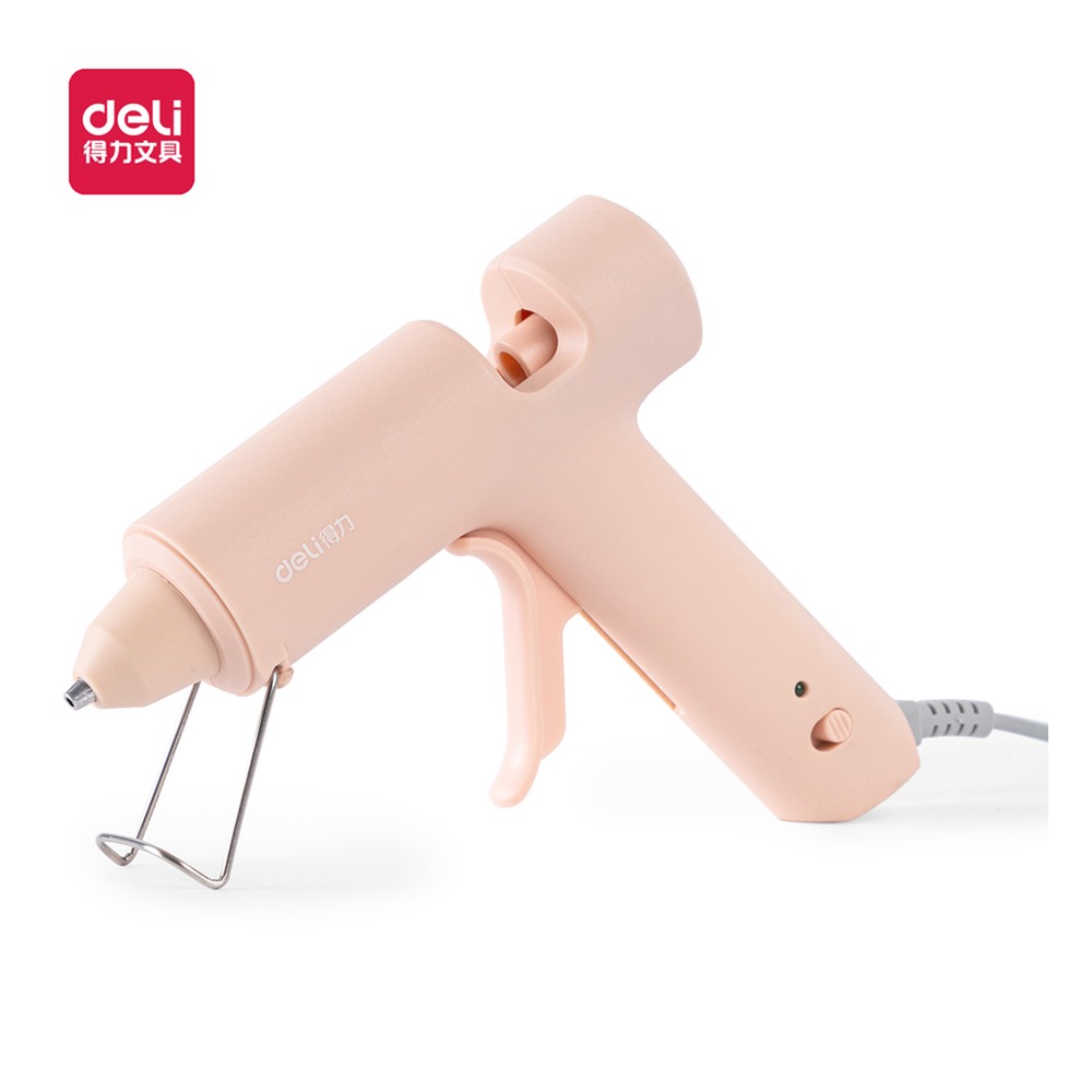 DELI/得力 热熔胶枪10W 31401 颜色:粉色；尺寸:137mmx125mmx36mm；其他:10W 单位:把