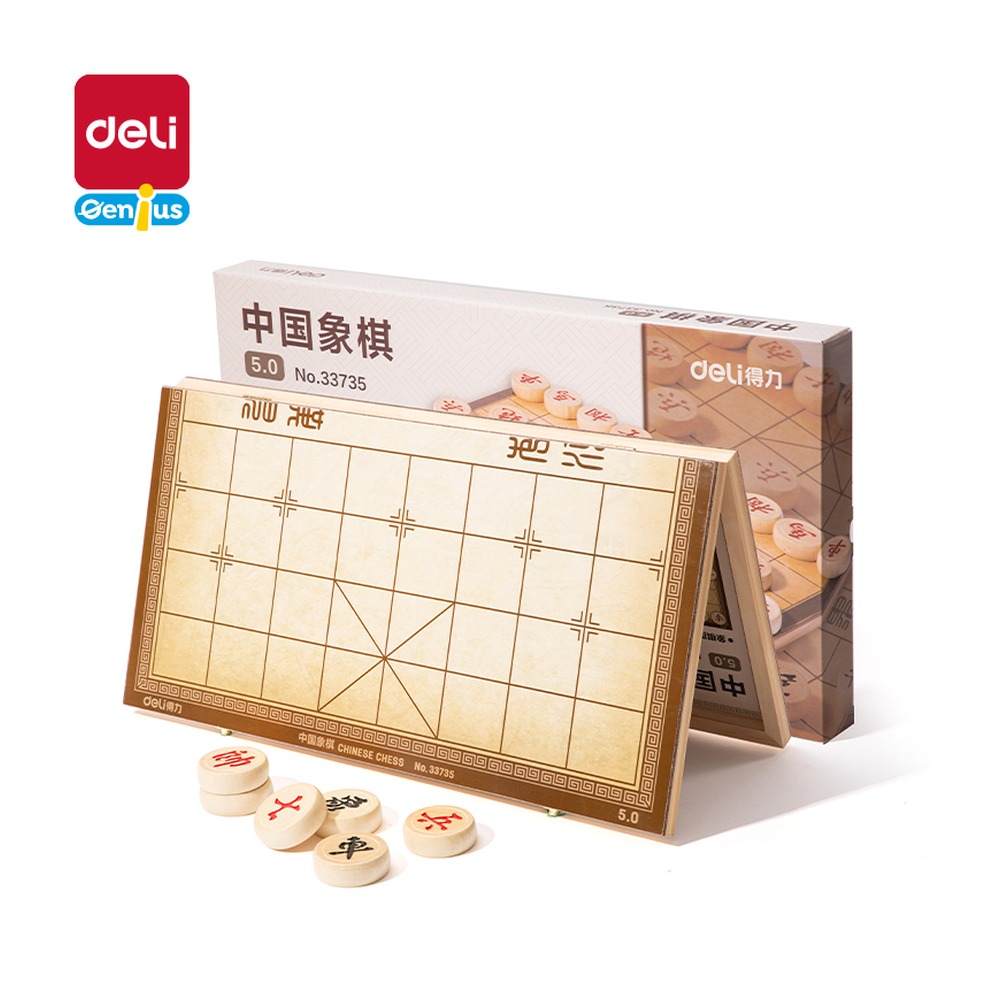 DELI/得力 5.0木连盘中国象棋 33735 颜色:原木色；尺寸:5.0 单位:盒