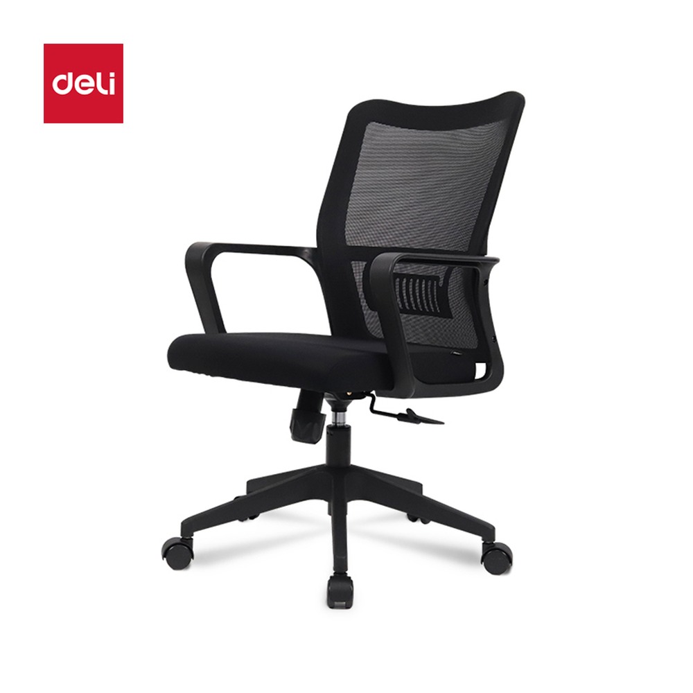 DELI/得力 职员椅 91103 颜色:黑；尺寸:W59XD59.5XH90-98cm 单位:把