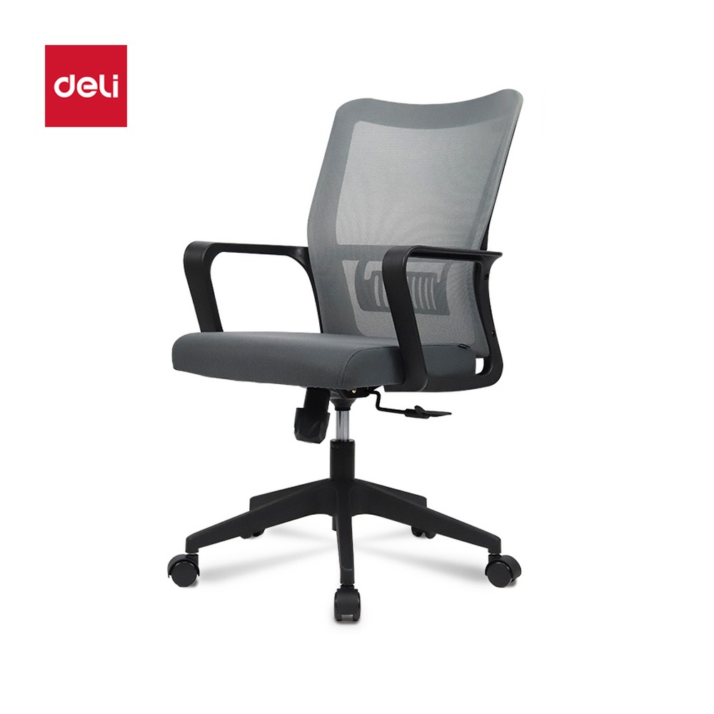 DELI/得力 职员椅 91103 颜色:灰；尺寸:W59XD59.5XH90-98cm 单位:把