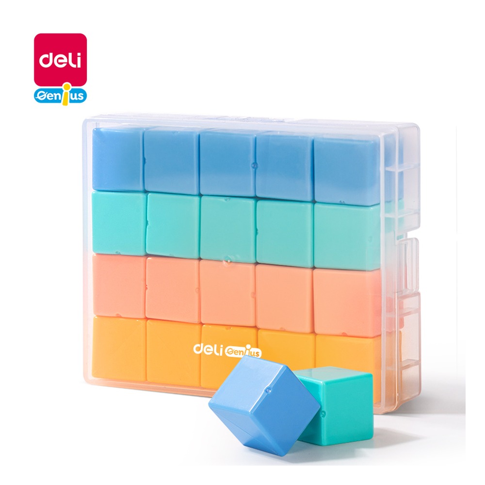 DELI/得力 正方体 74364 颜色:混；尺寸:10.8*8.6*2.5CM；包装:盒 单位:袋