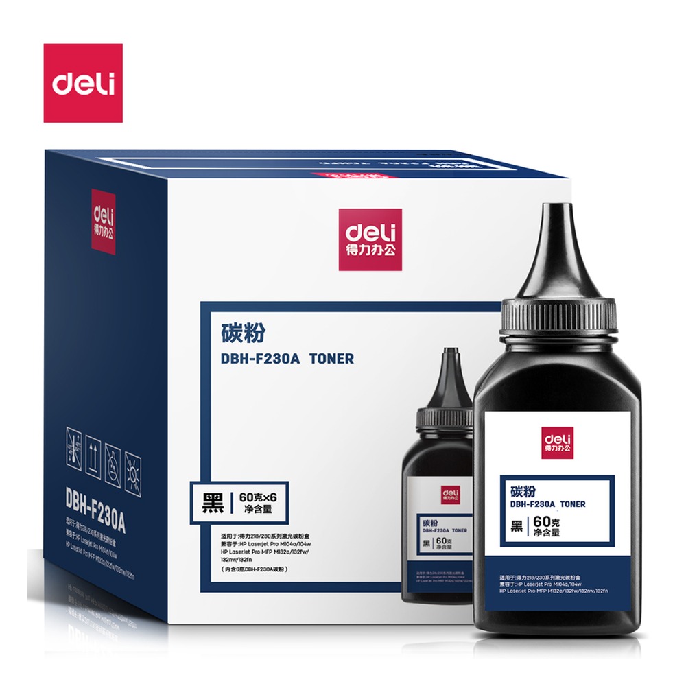 DELI/得力 碳粉 DBH-F230A 颜色:黑色 单位:瓶