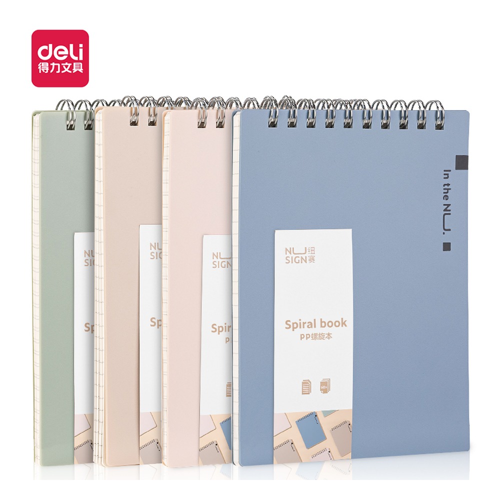 DELI/得力 螺旋本A6 NS309 颜色:混；材质:PP；尺寸:148*105mm；纸张规格:A6 单位:本