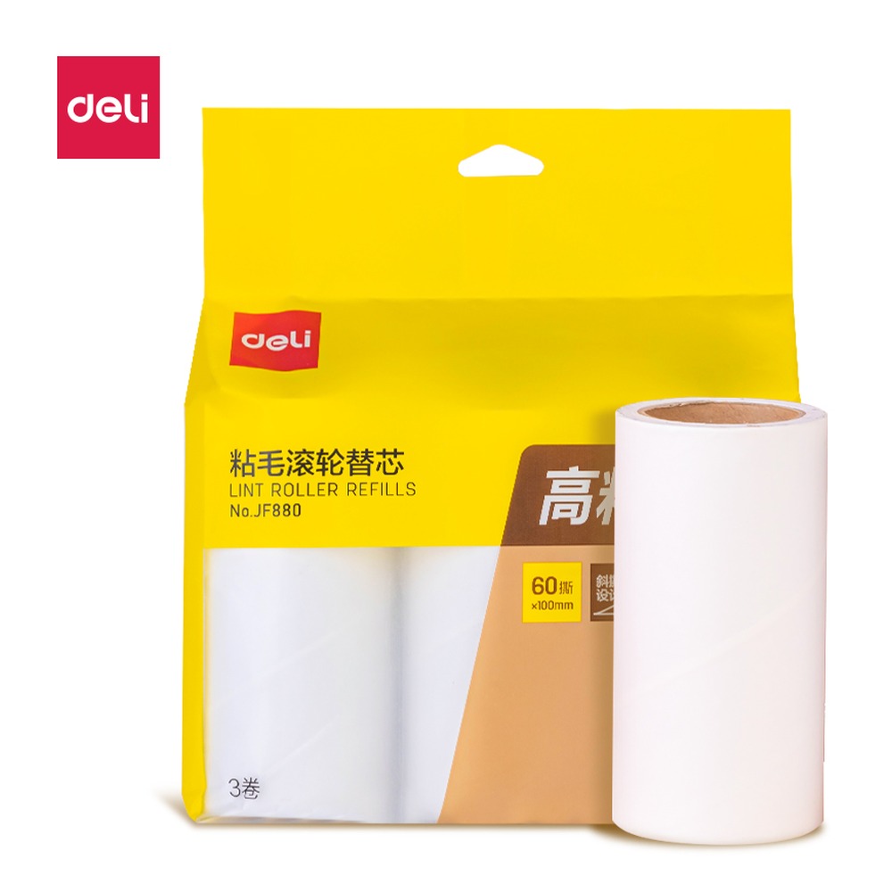 DELI/得力 其它胶粘 JF880 颜色:白色；尺寸:10cm*60；包装:3卷/袋 单位:袋