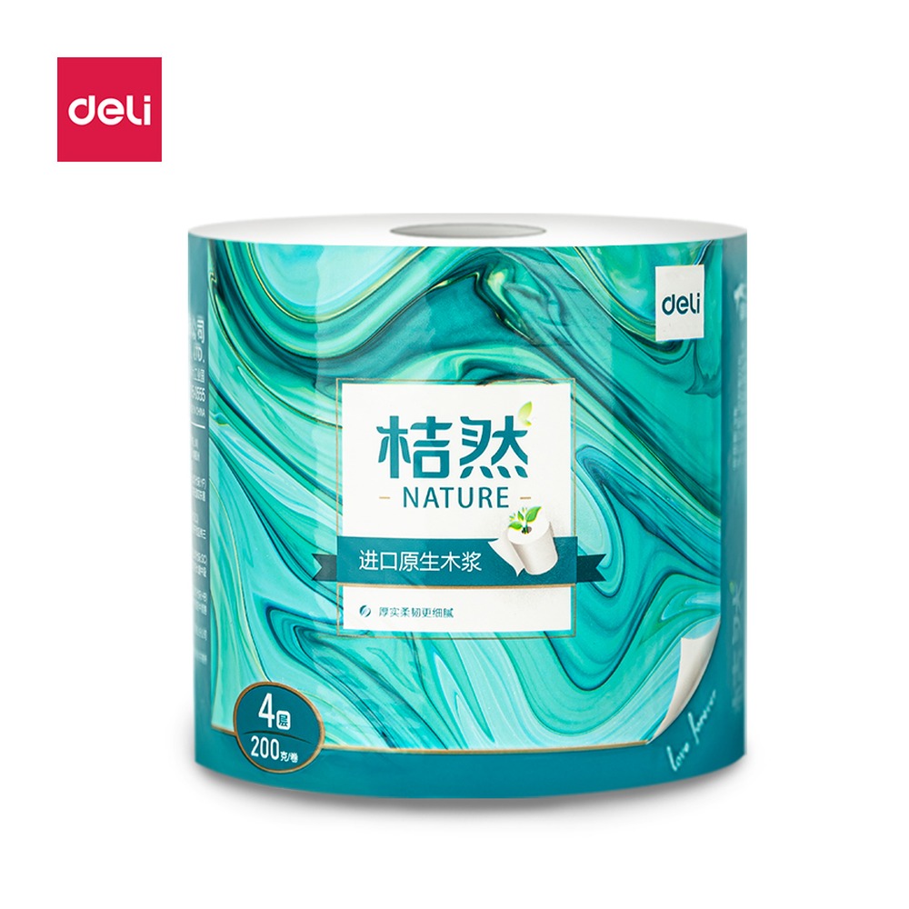 DELI/得力 有芯卷纸 WJ4200-01 规格:200克/卷、27卷/箱 PS NA；颜色:绿；尺寸:138*108mm SS TN 24；克重:200克 单位:卷