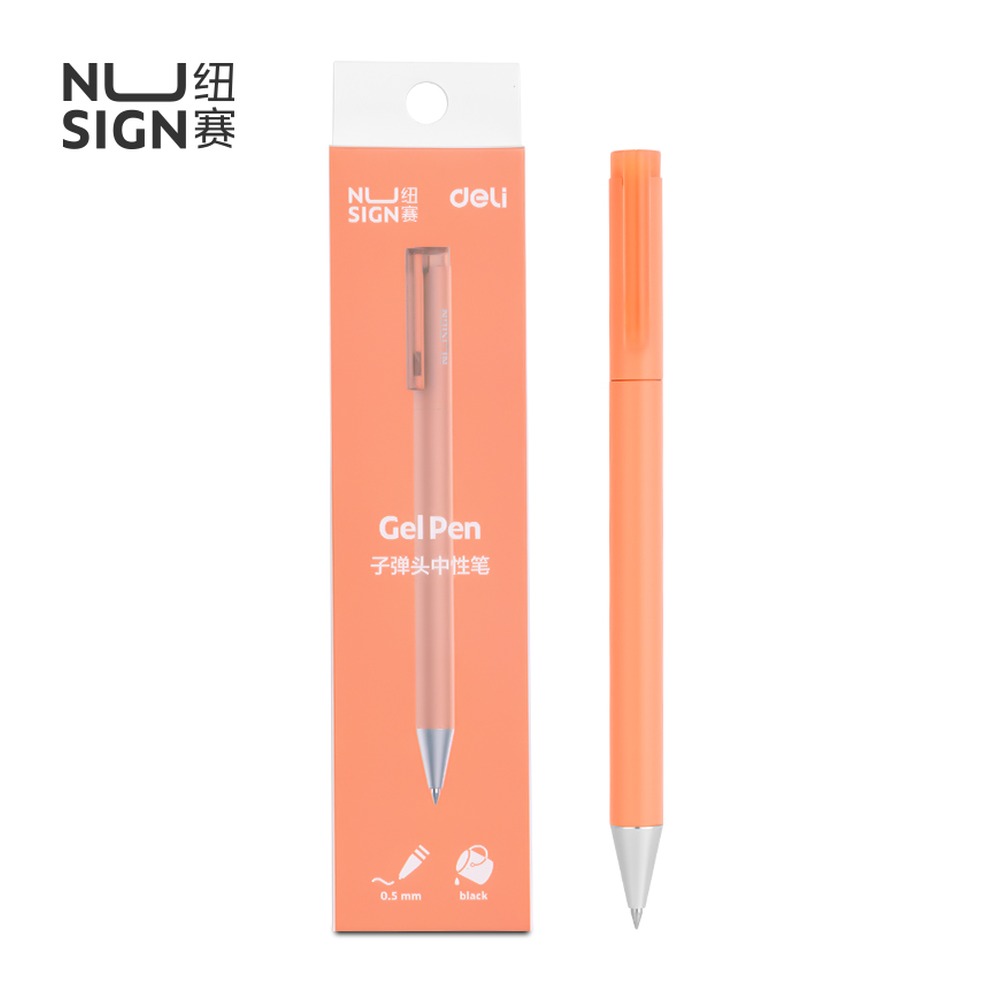 DELI/得力 中性笔 NS554 颜色:玫粉色；笔芯规格:0.5mm子弹头 单位:支